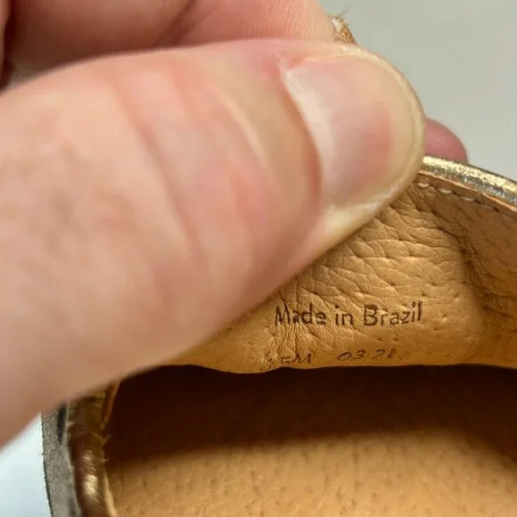 Pre-worn MINT Jack Rogers Women's Size 6.5 Gold Skull Pirate Camo Flats - Picture 9 of 11